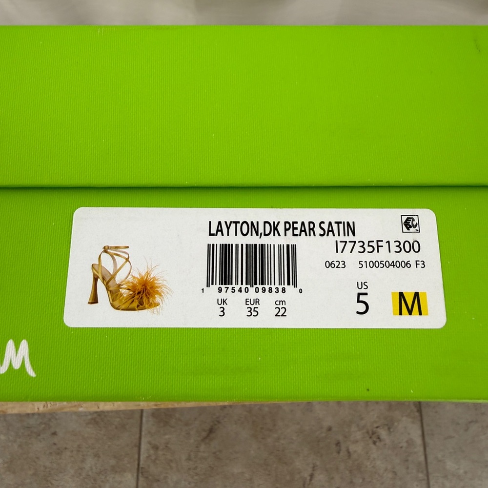 Sam Edelman Layton Feather Strappy Heels Dark Pear Statement Sandals NWT Size 5 - Picture 15 of 15